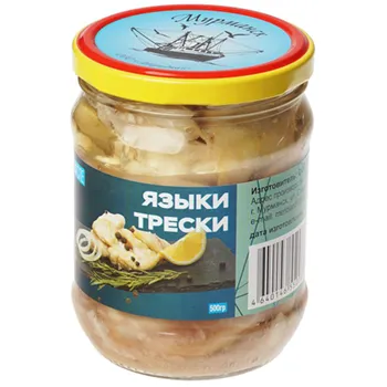 Языки трески в масле 500г